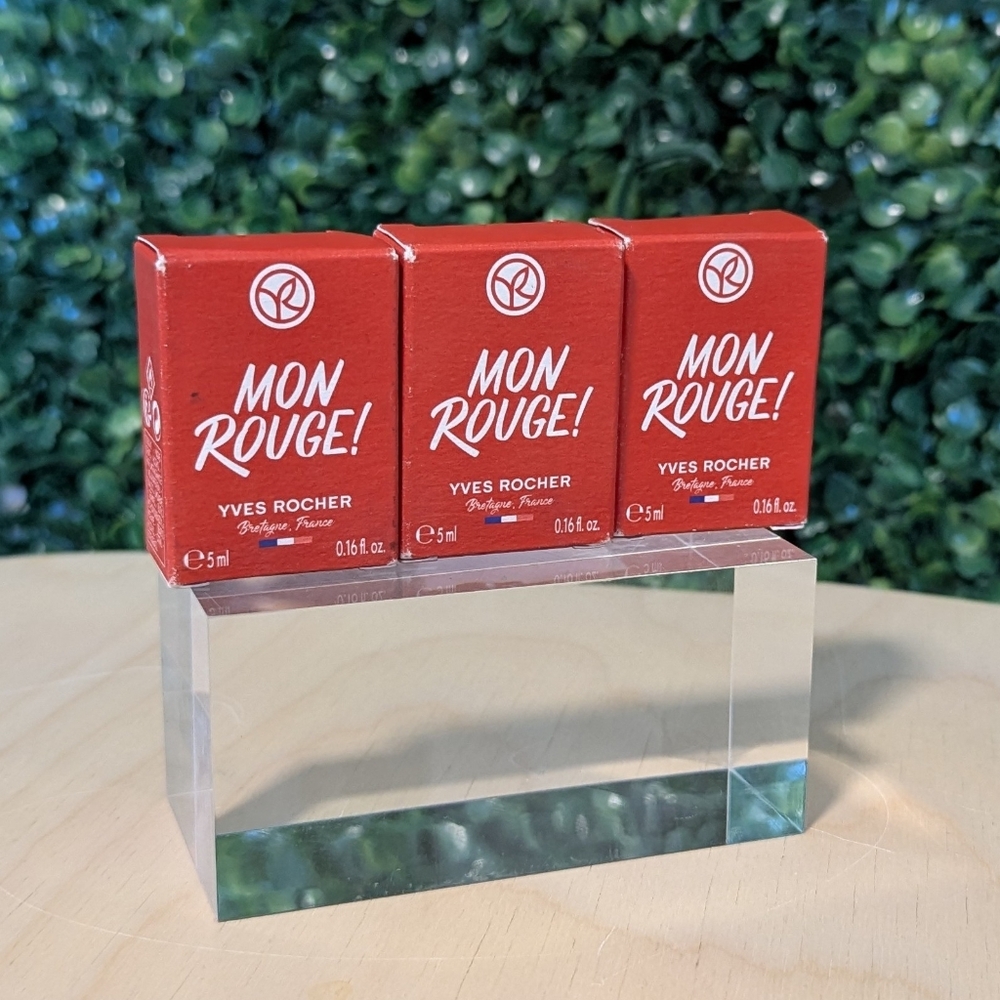 3X Yves Rocher Mon Rouge, 5ml Each